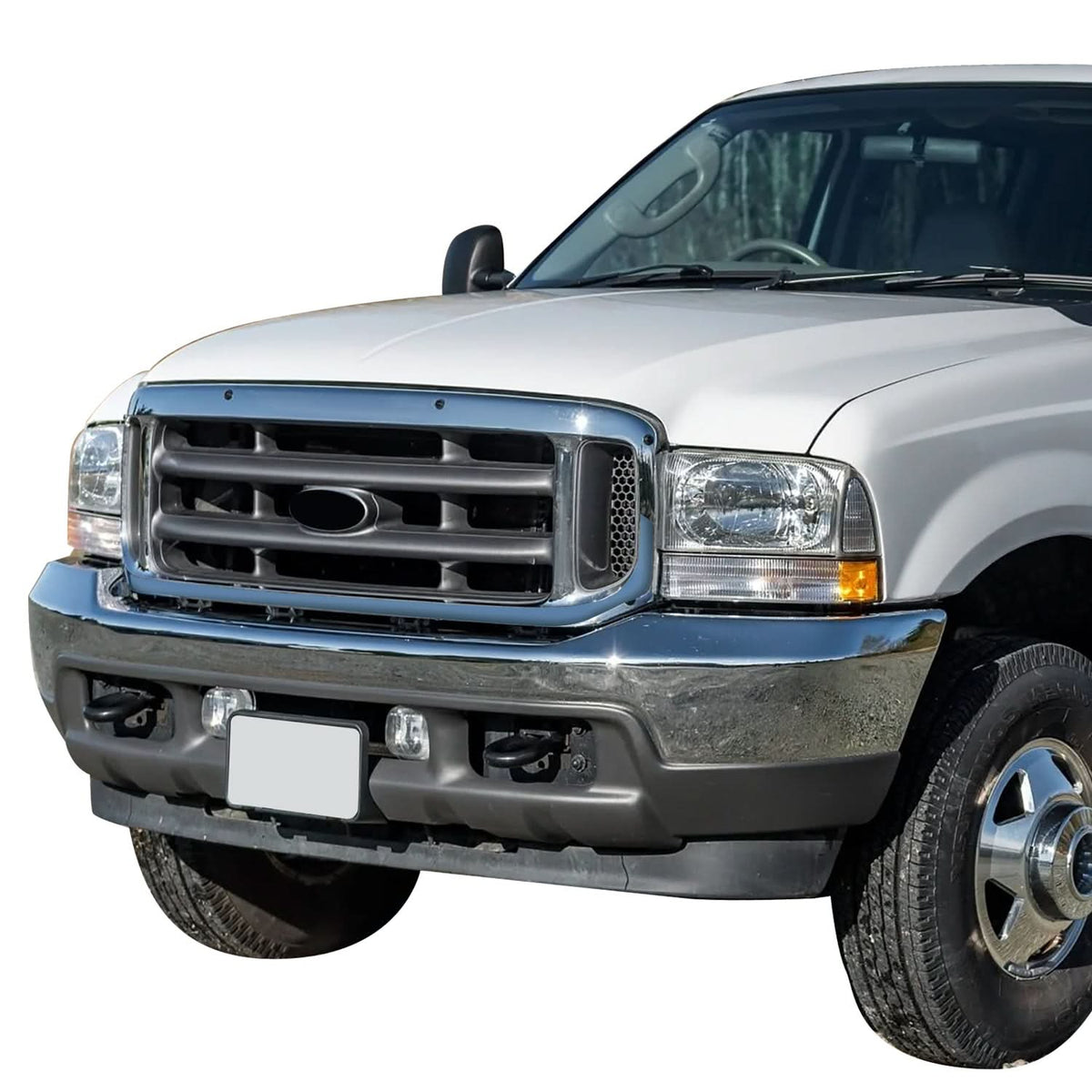 99-04 Ford F350 / 00-05 Excursion Gray Chrome Frame Grille