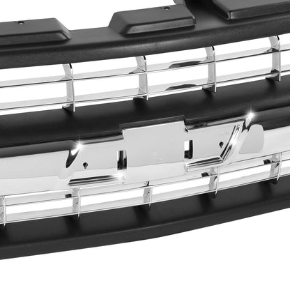 99-02 Chevrolet Silverado Chrome/Black Grille Assembly