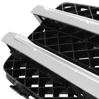 2010-2015 Mercedes GLK Silver/Black Grille with Aluminum Trim