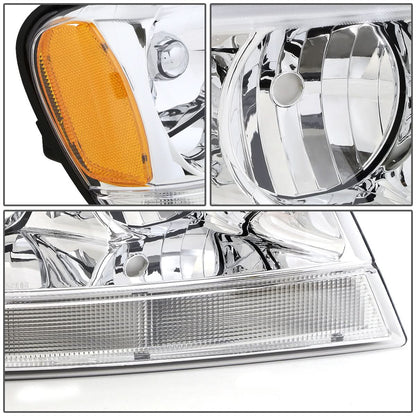 99-04 Jeep Grand Cherokee OE Style Right Headlight - Chrome Housing