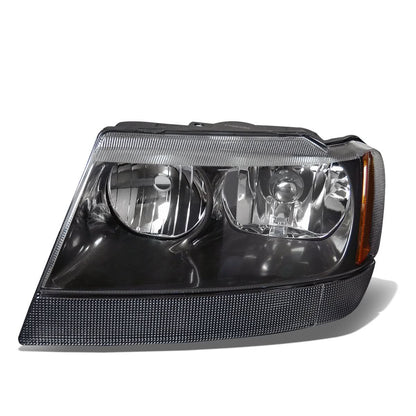 99-04 Jeep Grand Cherokee OE Style Left Headlight - Black Housing