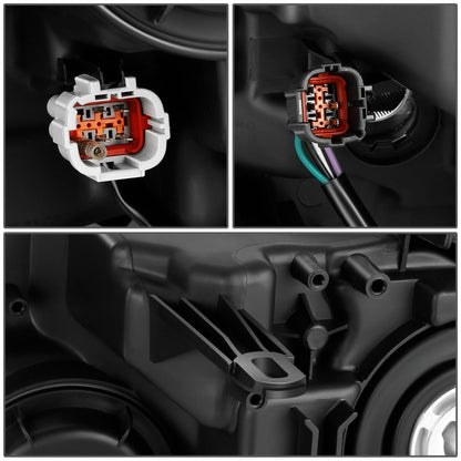 2014-2016 Nissan Rogue Halogen Headlights - Black Housing Right Side