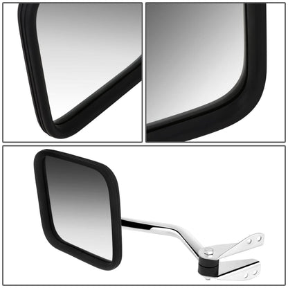 60-86 Jeep CJ Manual Folding Side Mirror - Chrome Left