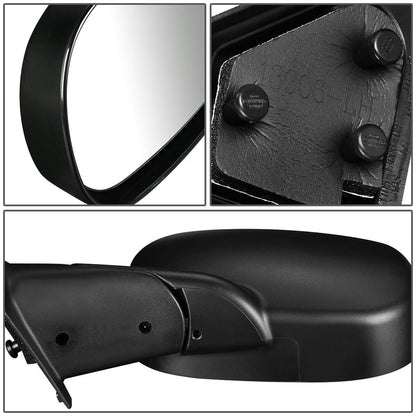 98-02 Dodge Ram 1500 2500 3500 Manual Side Mirror Left Textured