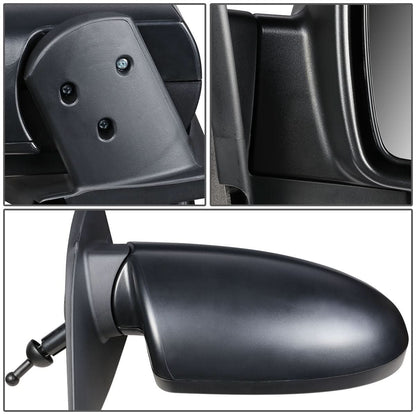 2006-2009 Hyundai Accent OEM Style Manual Side Mirror - Textured Black