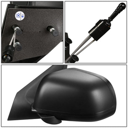 2012-2015 Nissan Versa OEM Manual Side Mirror - Textured Black Left