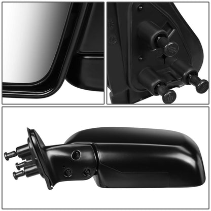 2000 Toyota Tacoma OEM Style Manual Side Mirror - Paintable Black Left