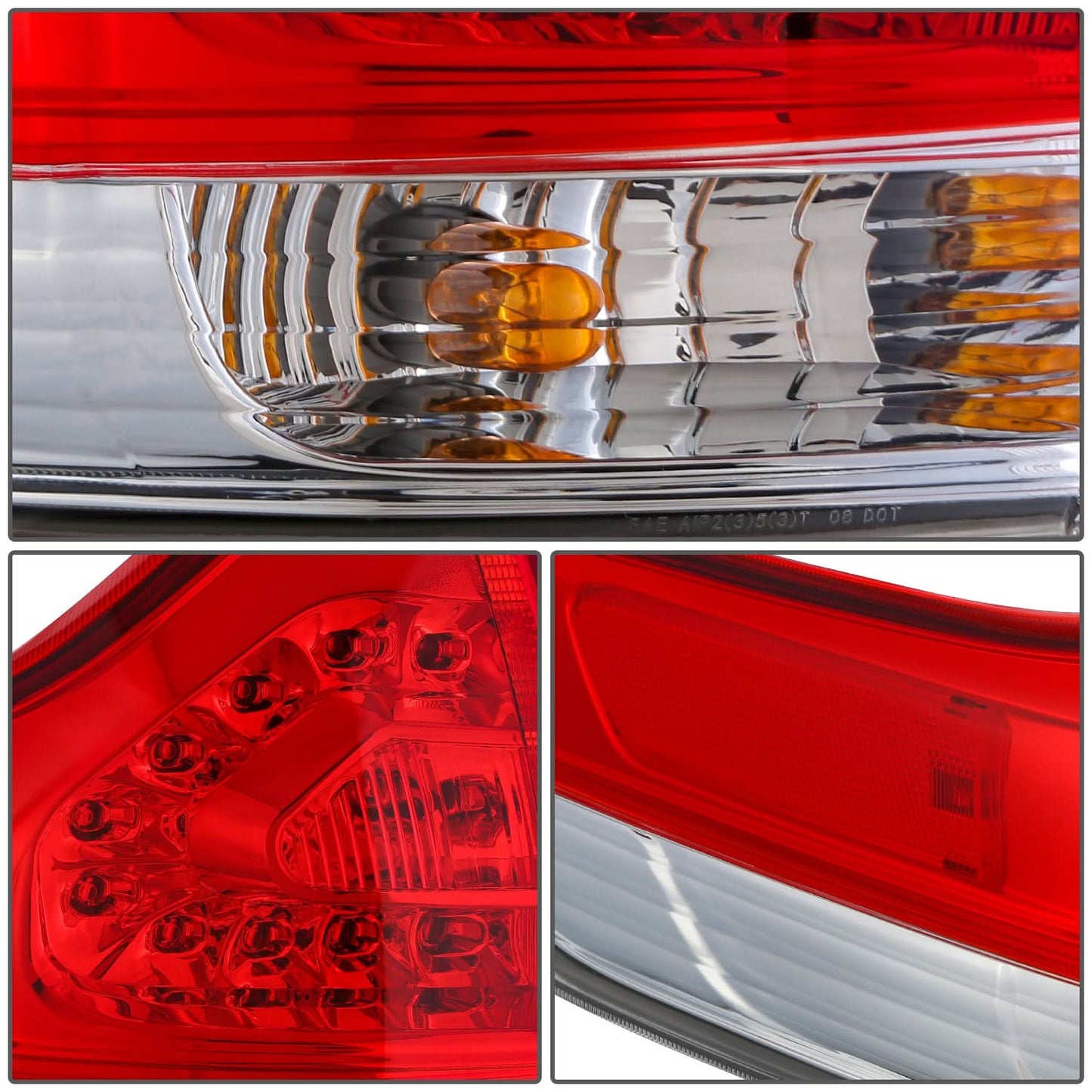 2011-2014 Toyota Sienna OE Style LED Tail Light - Left Red/Clear