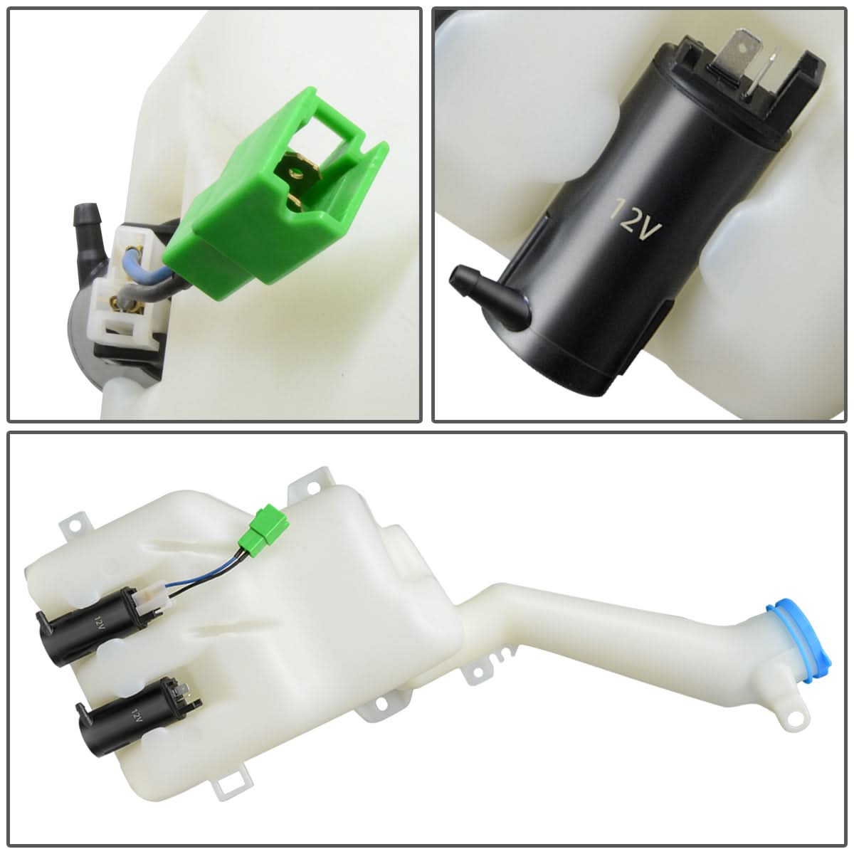 96-00 Honda Civic Windshield Washer Pump - White