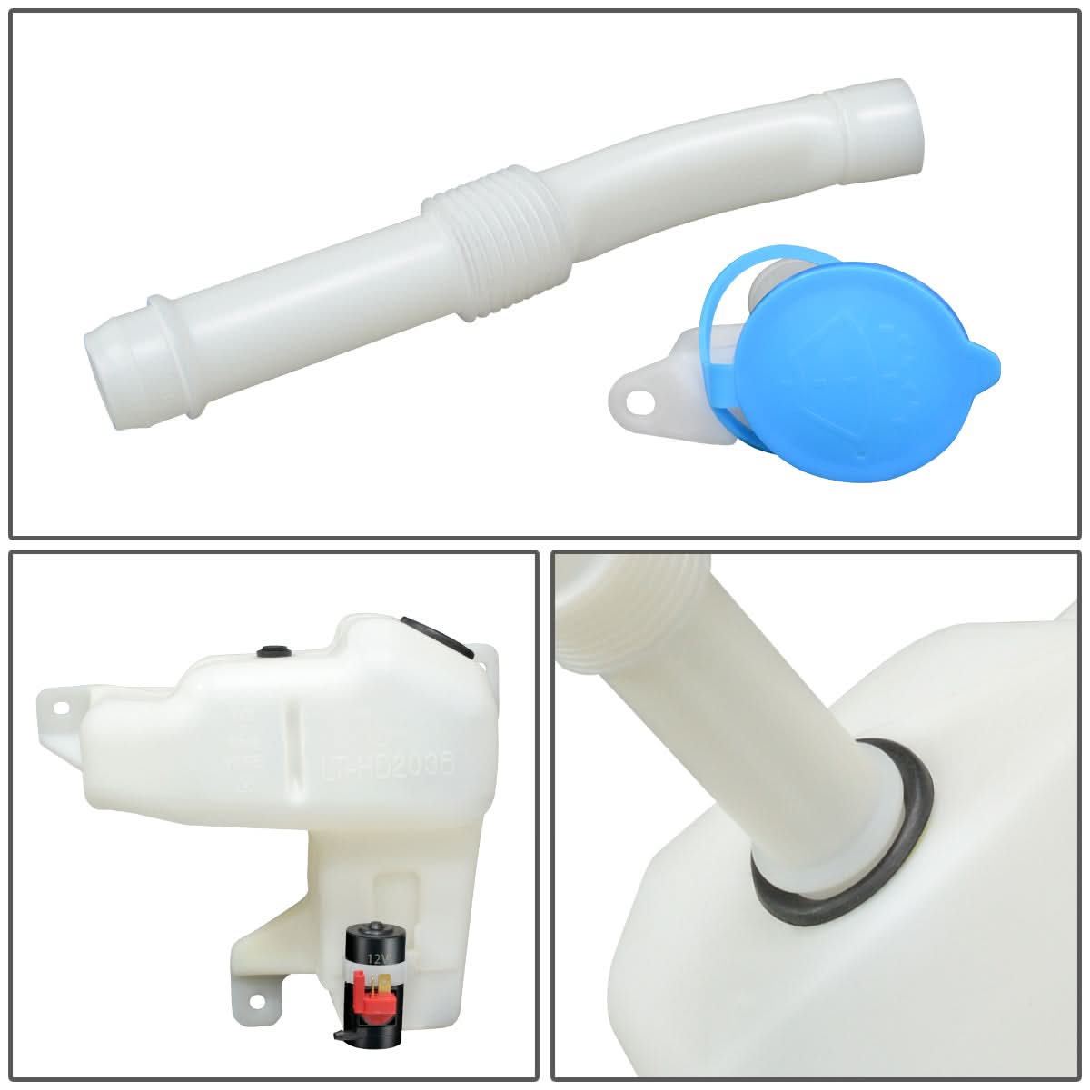 2004-2005 Honda Civic Windshield Washer Pump - Sedan Models White