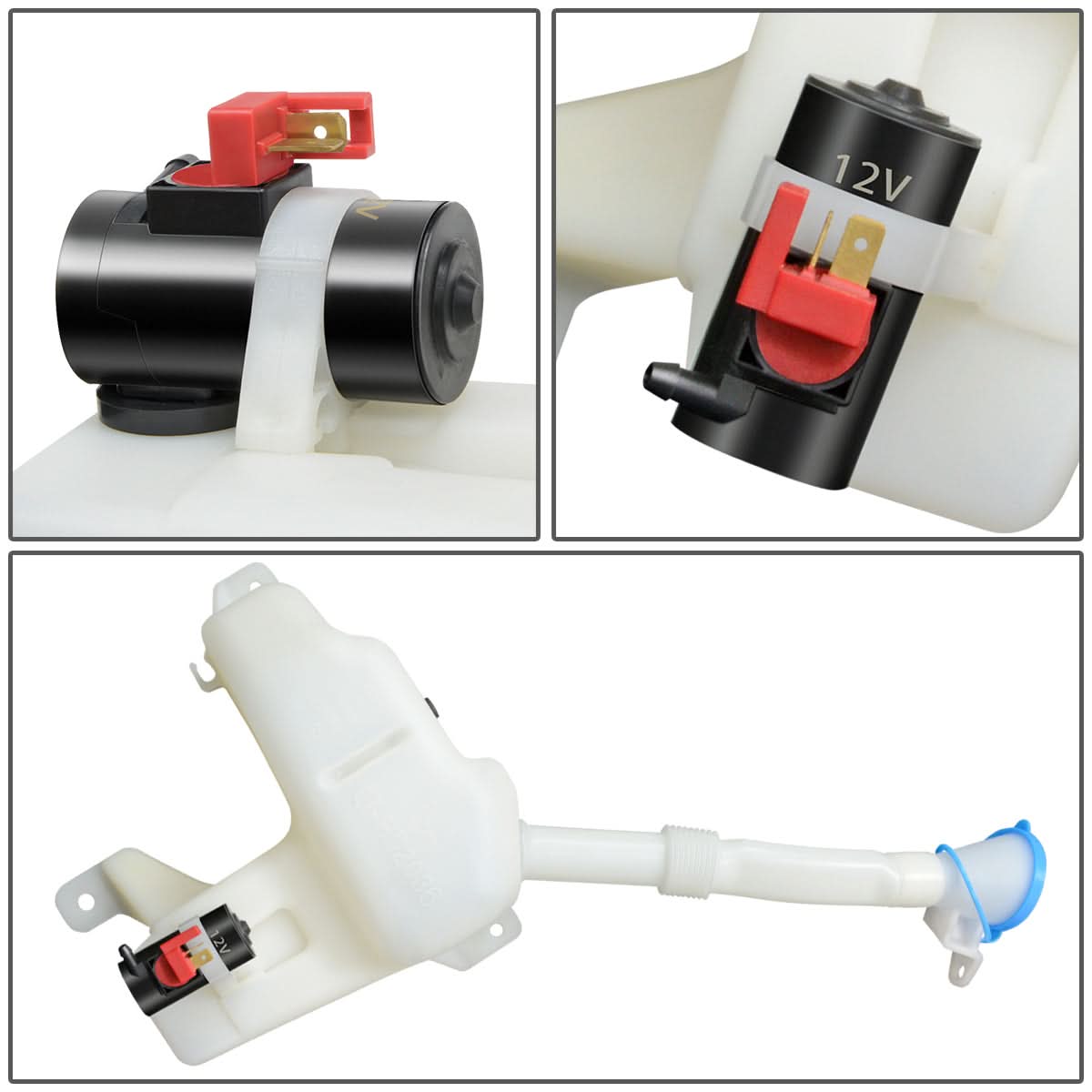 2004-2005 Honda Civic Windshield Washer Pump - Sedan Models White