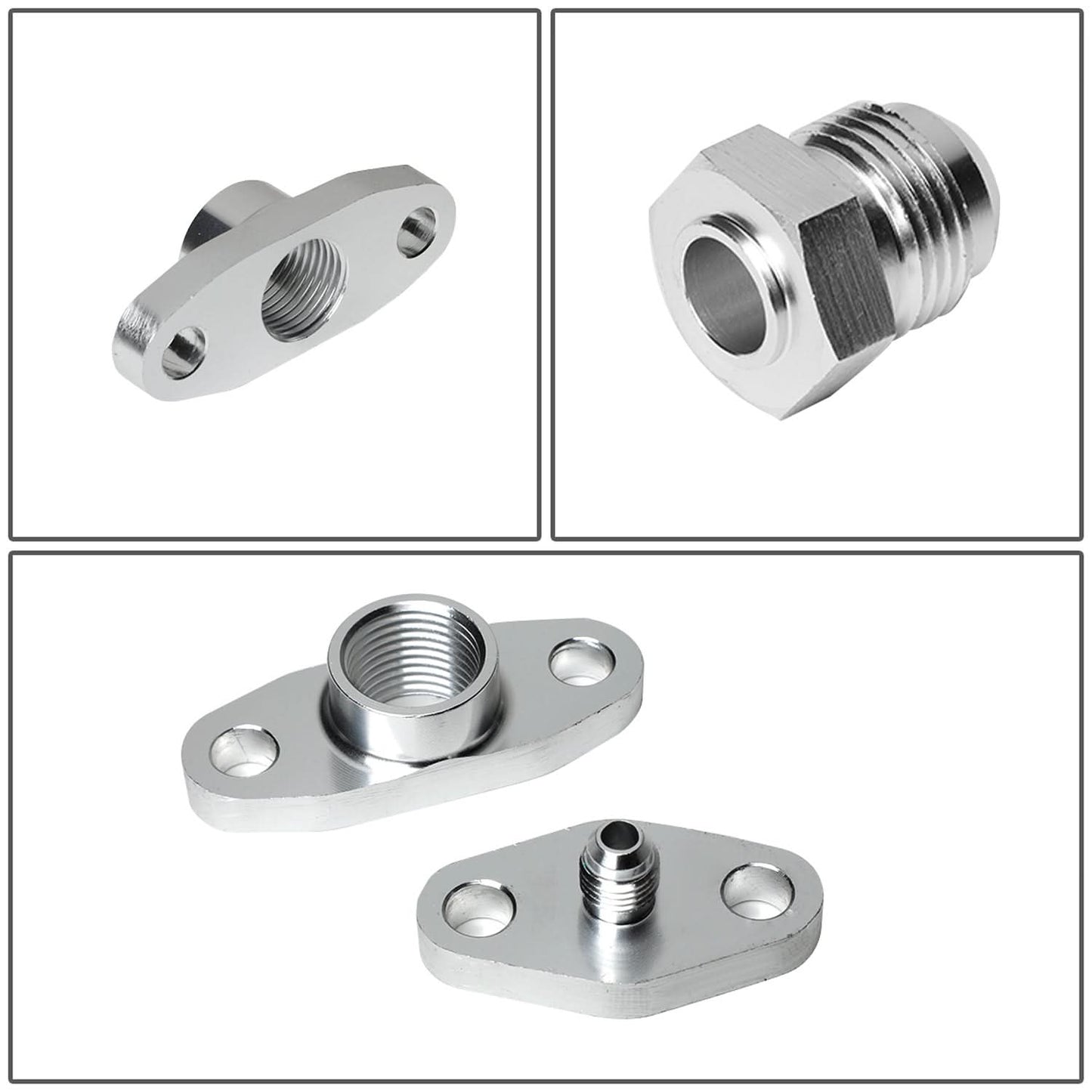 Oil Feed Lines Kit Stainless Steel 40" with 10AN Return Drain Line
