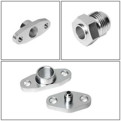 Oil Feed Lines Kit Stainless Steel 40" with 10AN Return Drain Line