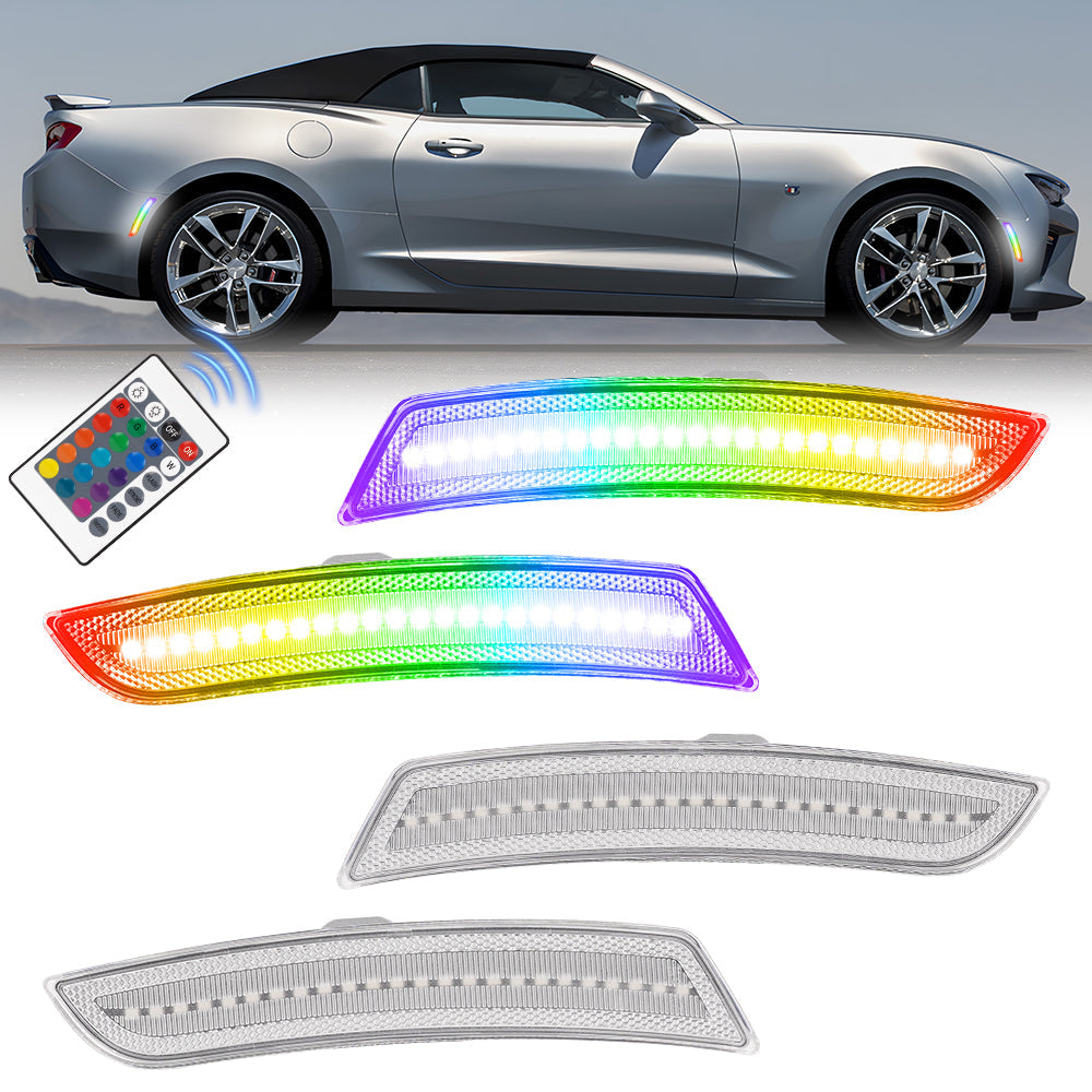 CAMARO 16-24 FRONT/REAR RGB DYNAMIC LED SIDE MARKERS w/ REMOTE