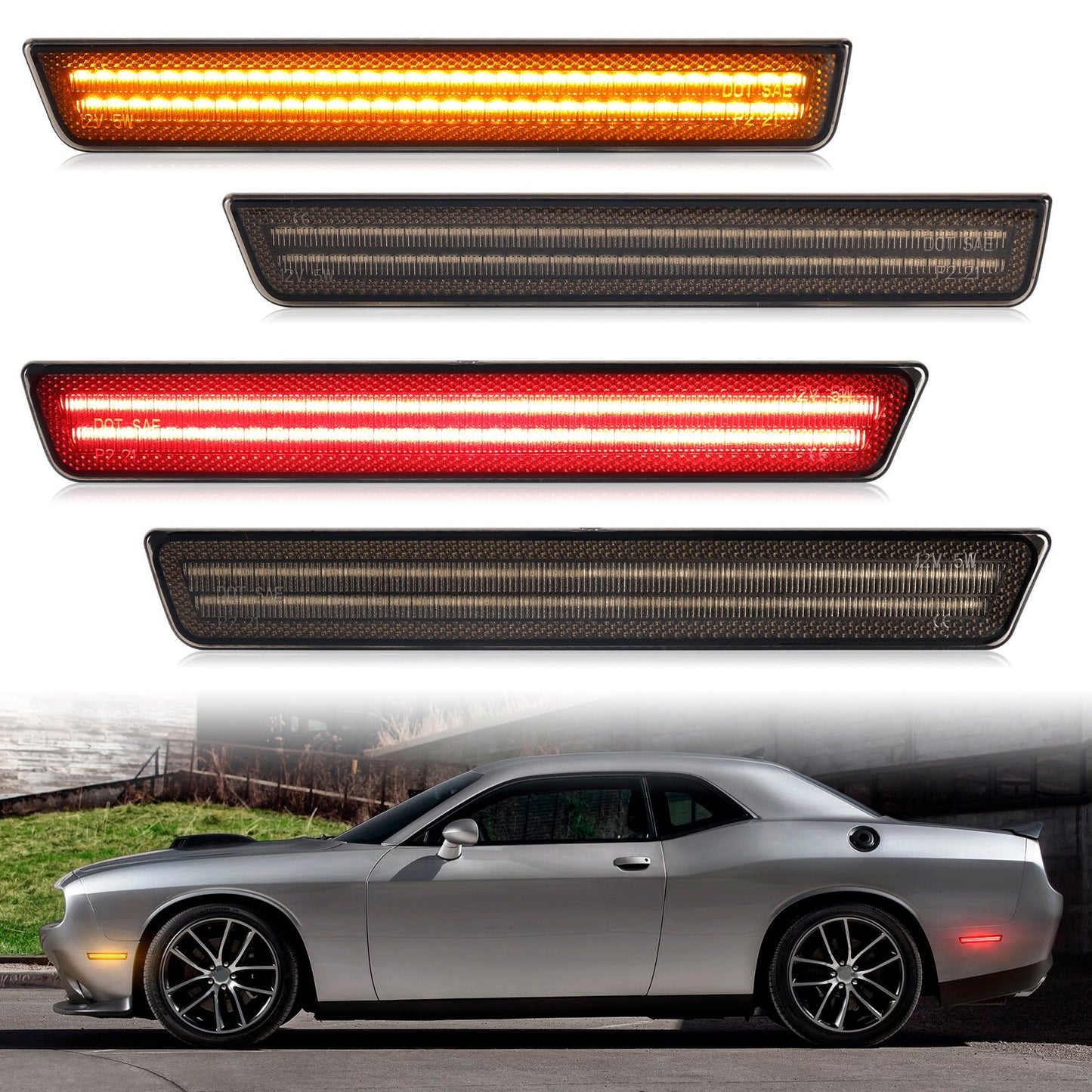 CHALLENGER 15-23 FRONT/REAR SMOKED LED SIDE MARKERS