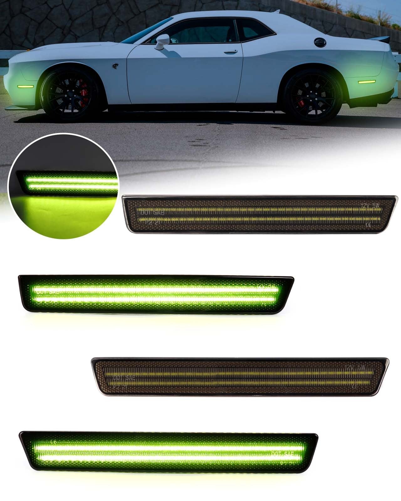 CHALLENGER 15-23 FRONT/REAR SMOKED LED SIDE MARKERS