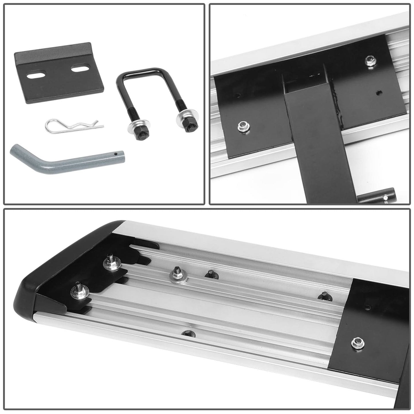 6 Inch Aluminum Hitch Step - Silver