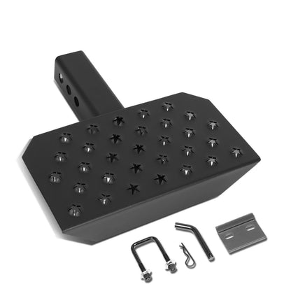 Trailer Tow Hitch Step Bar - 12" W x 6.5" L - Fits 2" Hitch - Black