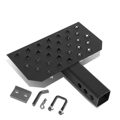 Trailer Tow Hitch Step Bar - 12" W x 6.5" L - Fits 2" Hitch - Black