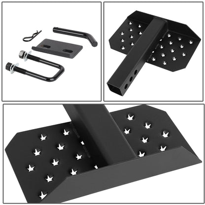 Trailer Tow Hitch Step Bar - 12" W x 6.5" L - Fits 2" Hitch - Black