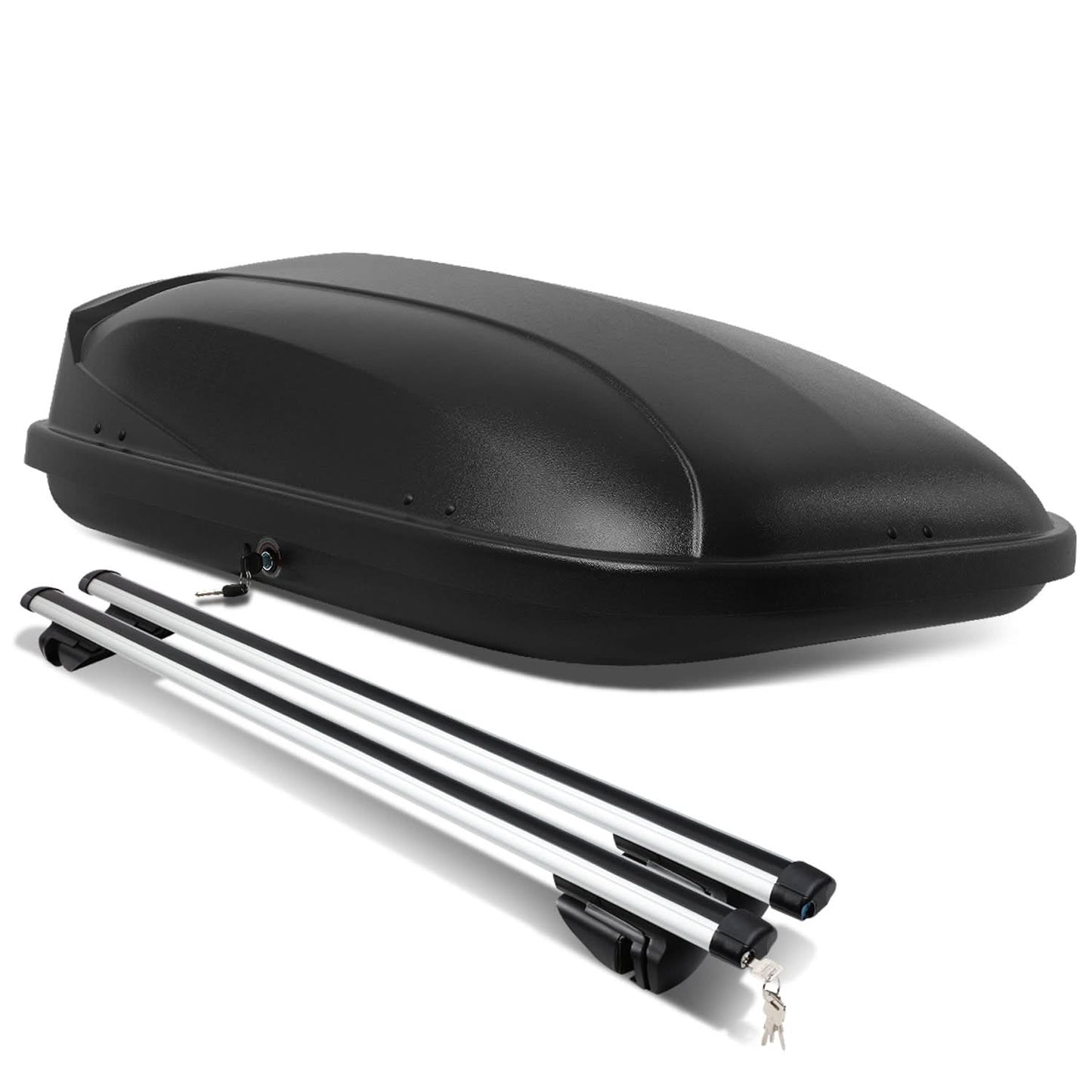 Universal Roof Rack Cross Bars + Cargo Box Set - 120CM Black