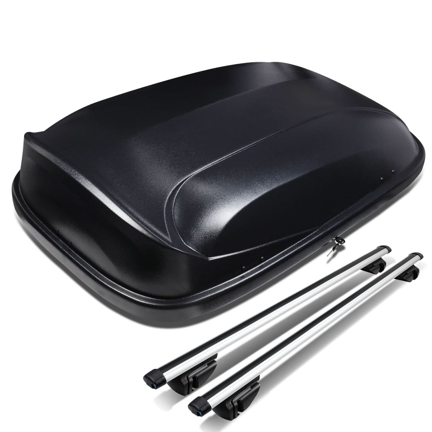 Universal Roof Rack Cross Bars + Cargo Box Set - 120CM Black