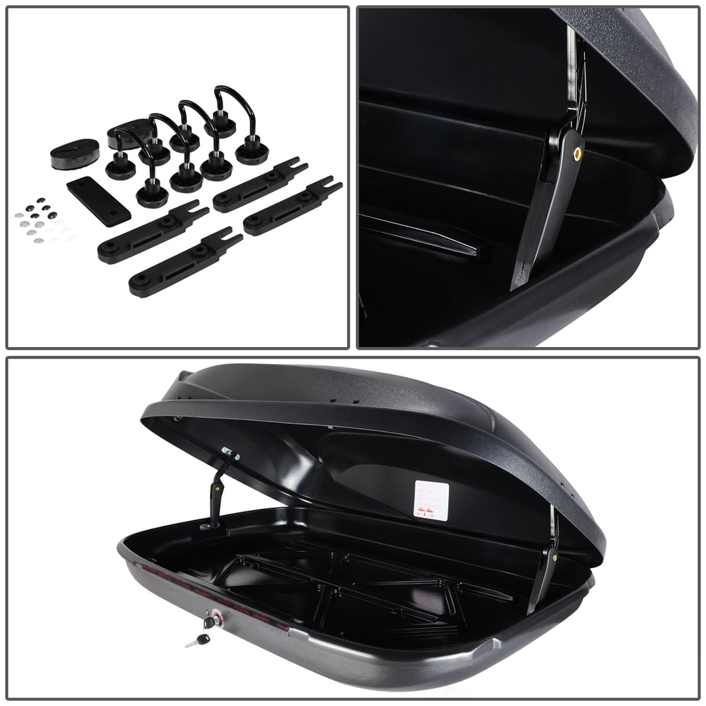 Universal Roof Rack Cross Bars + Cargo Box Set - 120CM Black