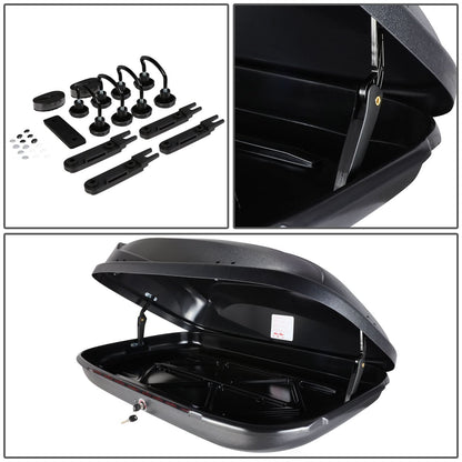 Universal Roof Rack Cross Bars + Cargo Box Set - 120CM Black