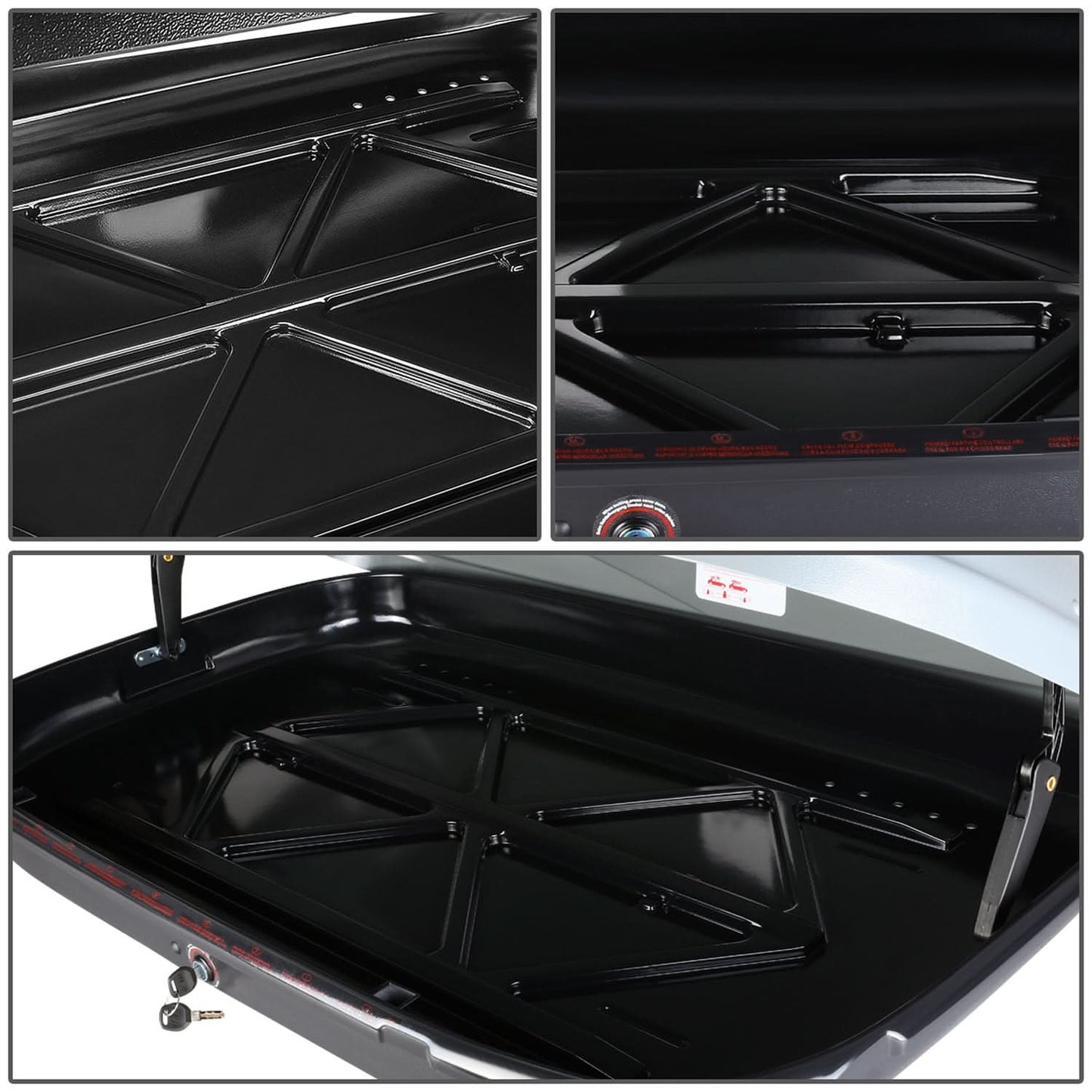 Universal Roof Rack Cross Bars + Cargo Box 120CM Gray