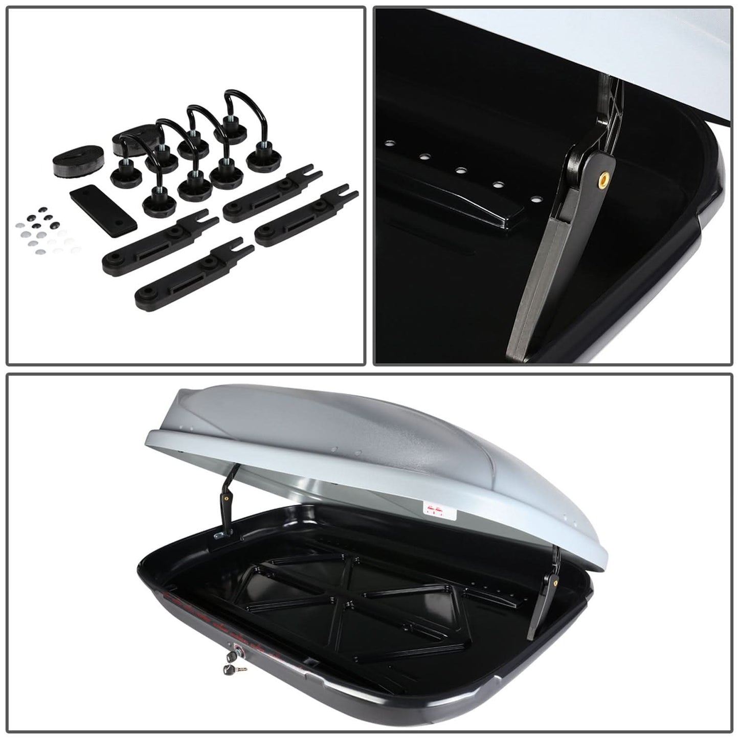 Universal Roof Rack Cross Bars + Cargo Box 120CM Gray