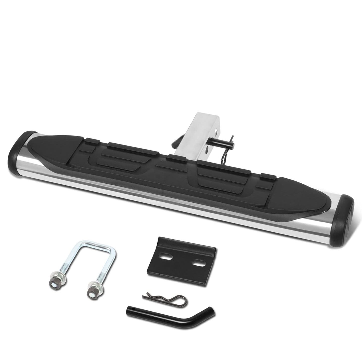 Universal Trailer Hitch Step Bar 26" x 4" Silver - Fits 2" Receivers
