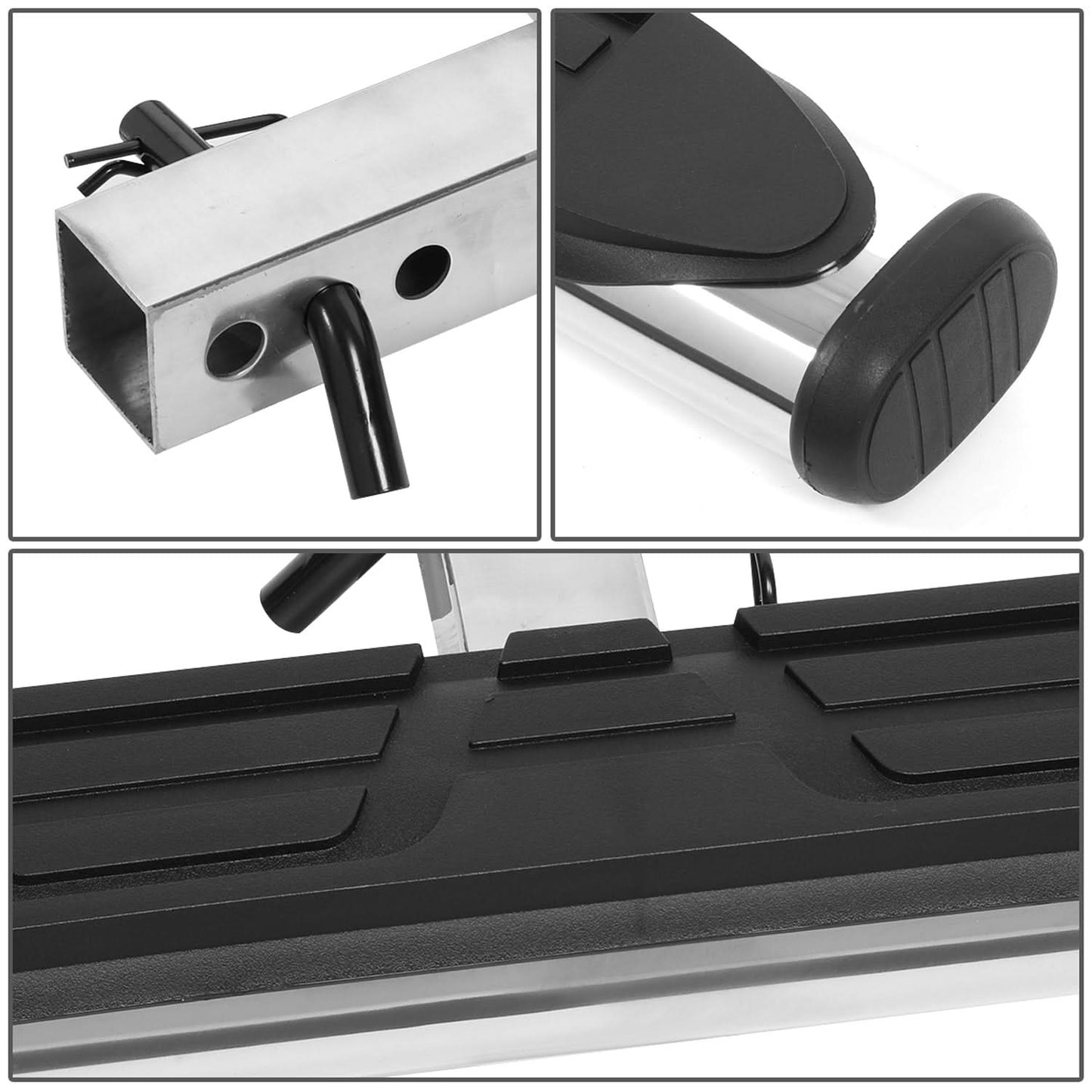 Universal Trailer Hitch Step Bar 26" x 4" Silver - Fits 2" Receivers