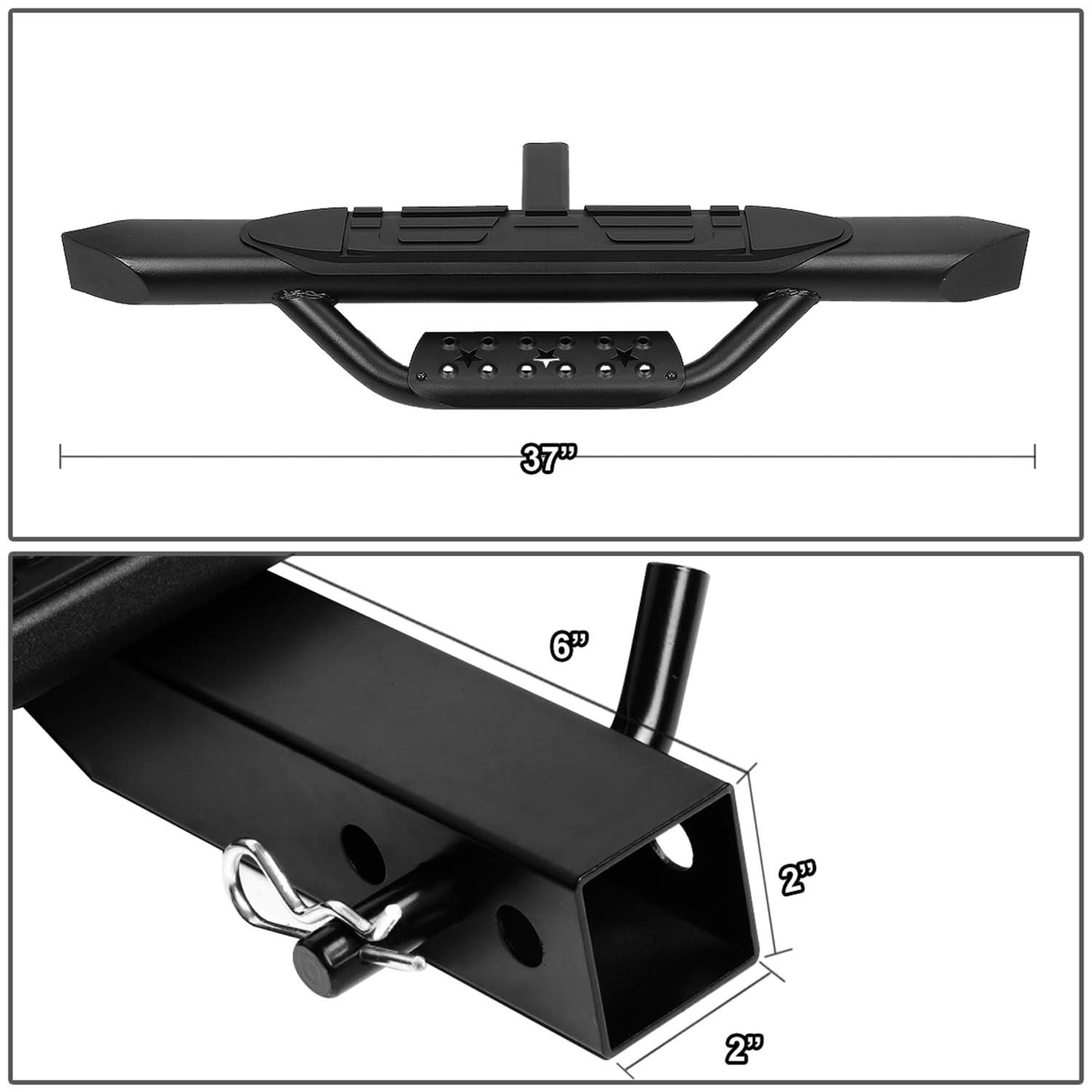 Universal Trailer Hitch Step Bar 36.5" Wide 2" Receiver Mount