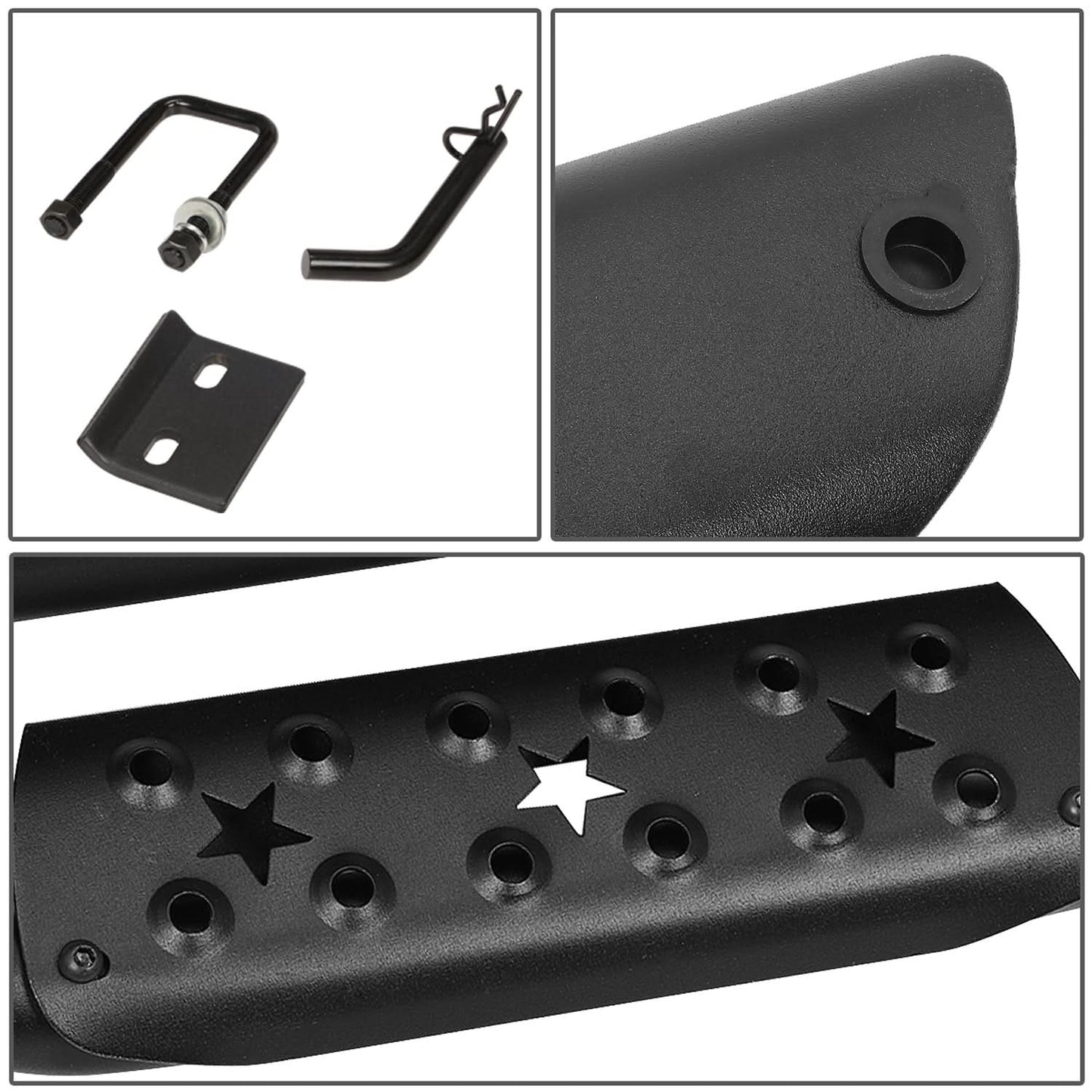 Universal Trailer Hitch Step Bar 36.5" Black 2" Receiver Mount