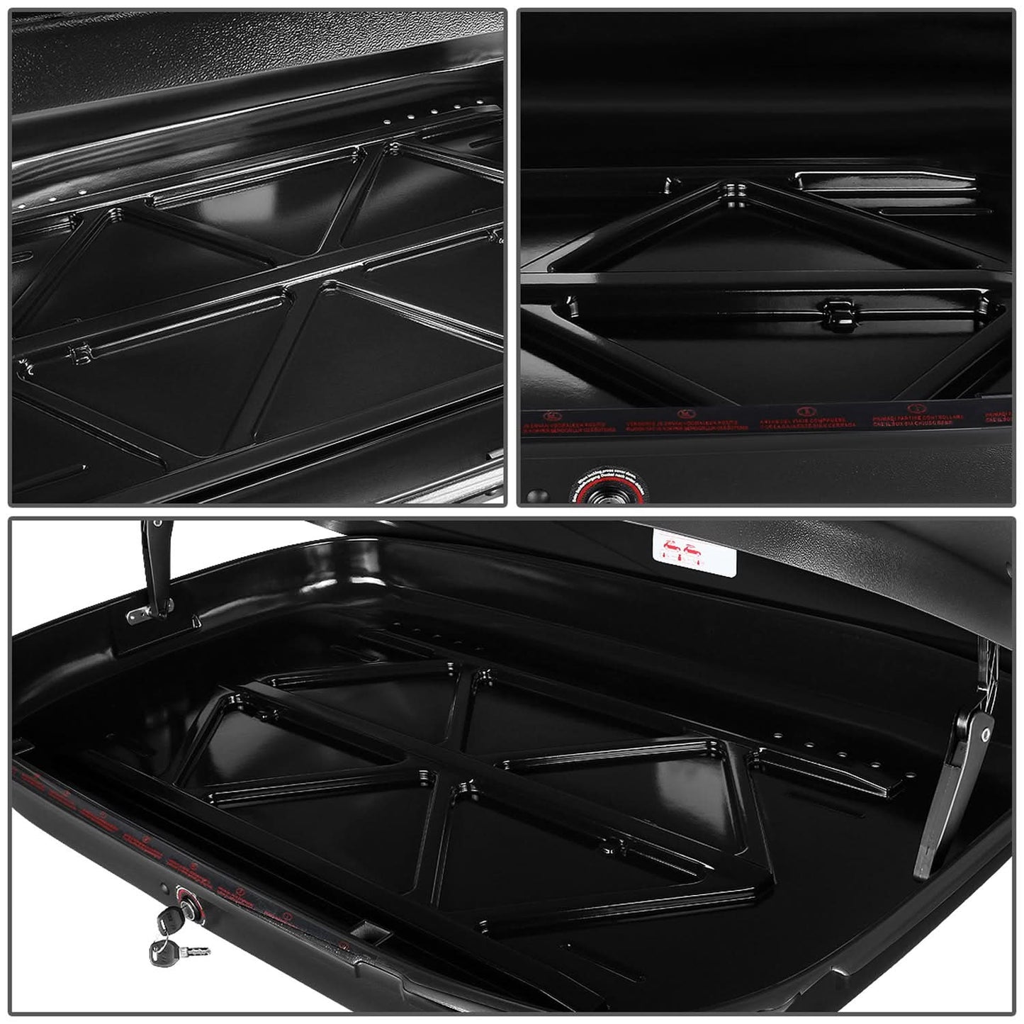 Universal Roof Rack Cargo Box - 133CM 330L 110 LBS - Texture Black