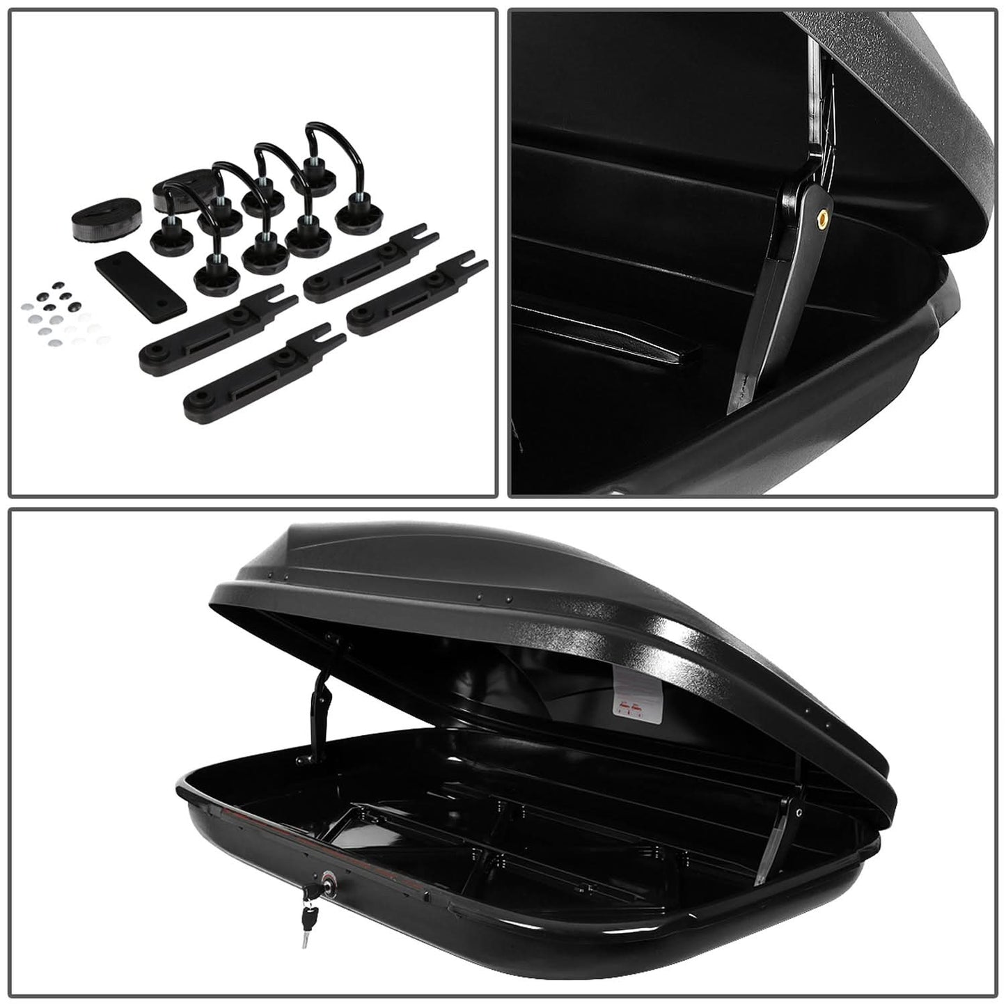 Universal Roof Rack Cargo Box - 133CM 330L 110 LBS - Texture Black