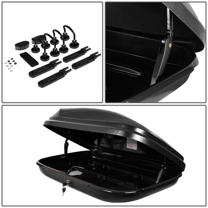 Universal Roof Rack Cargo Box - 133CM 330L 110 LBS - Texture Black