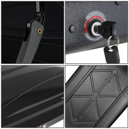 Universal Roof Rack Cargo Box 330L 133cm - Glossy Black