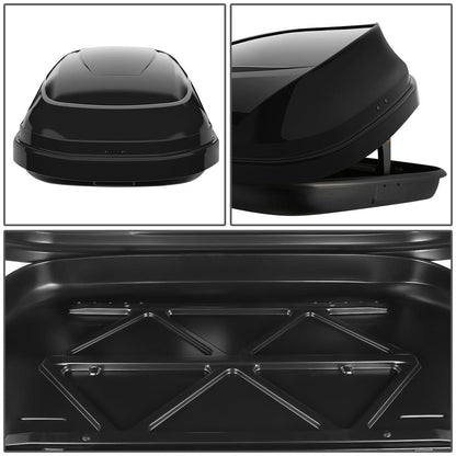 Universal Roof Rack Cargo Box 330L 133cm - Glossy Black