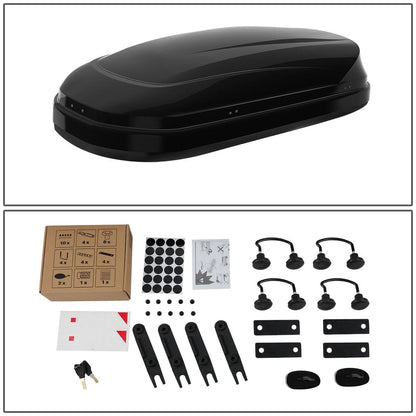 Universal Roof Rack Cargo Box 330L 133cm - Glossy Black