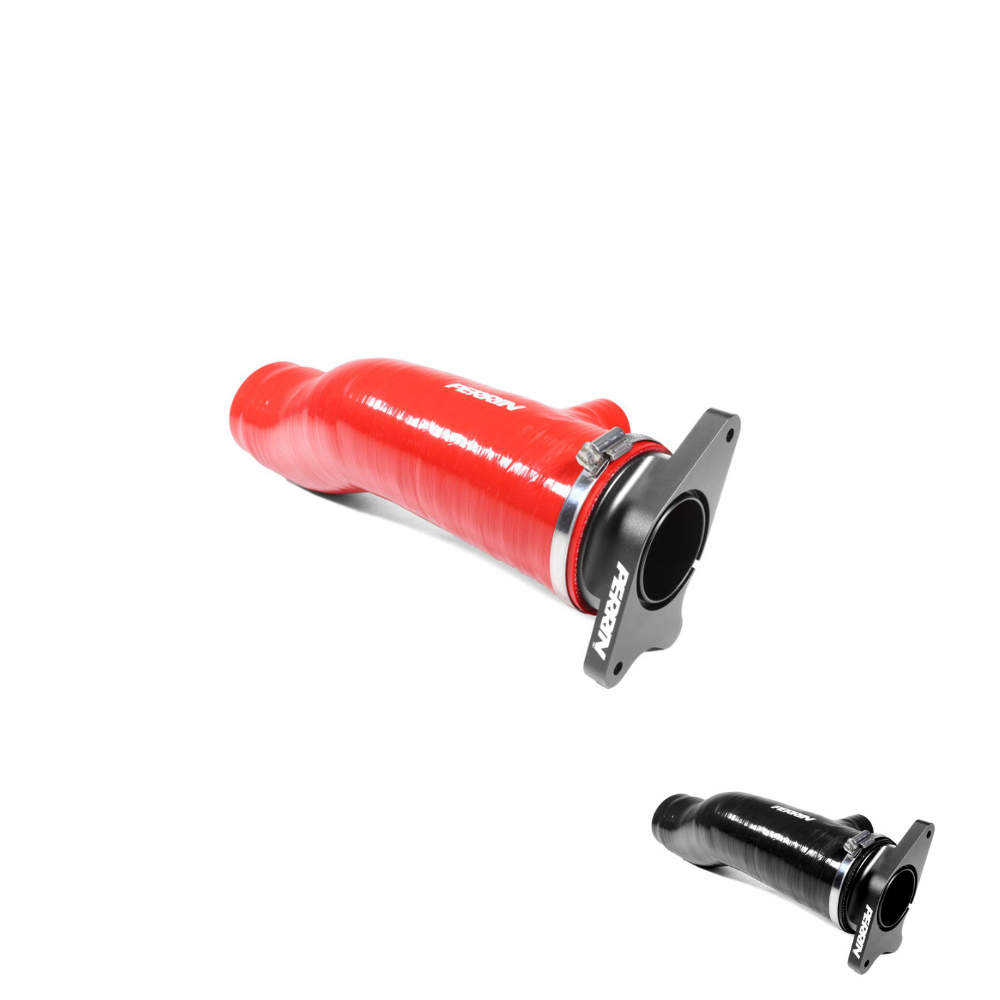 Perrin [22-24 WRX] Red/Black 3in Turbo Inlet Hose w/ Nozzle - Longer Version | PSP-INT-425
