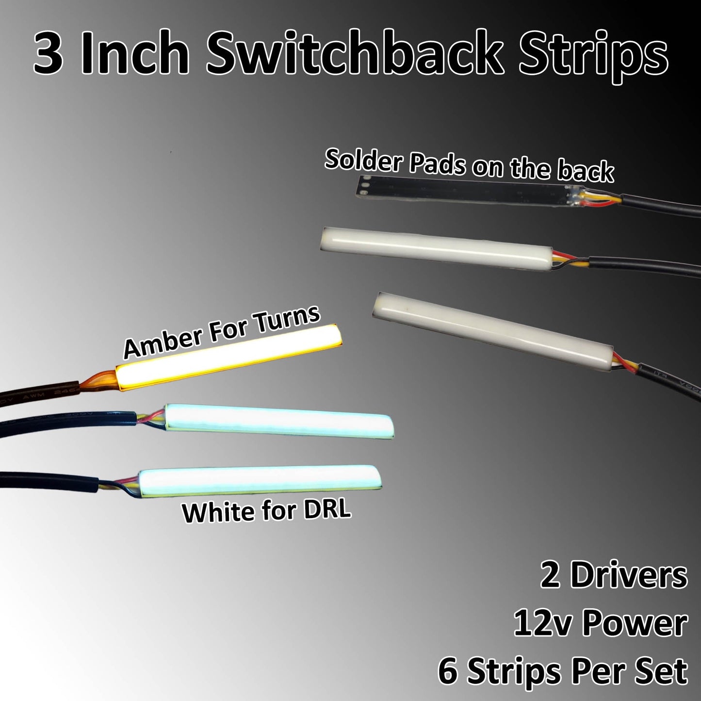 3" LED Strips - Diffused Switchback