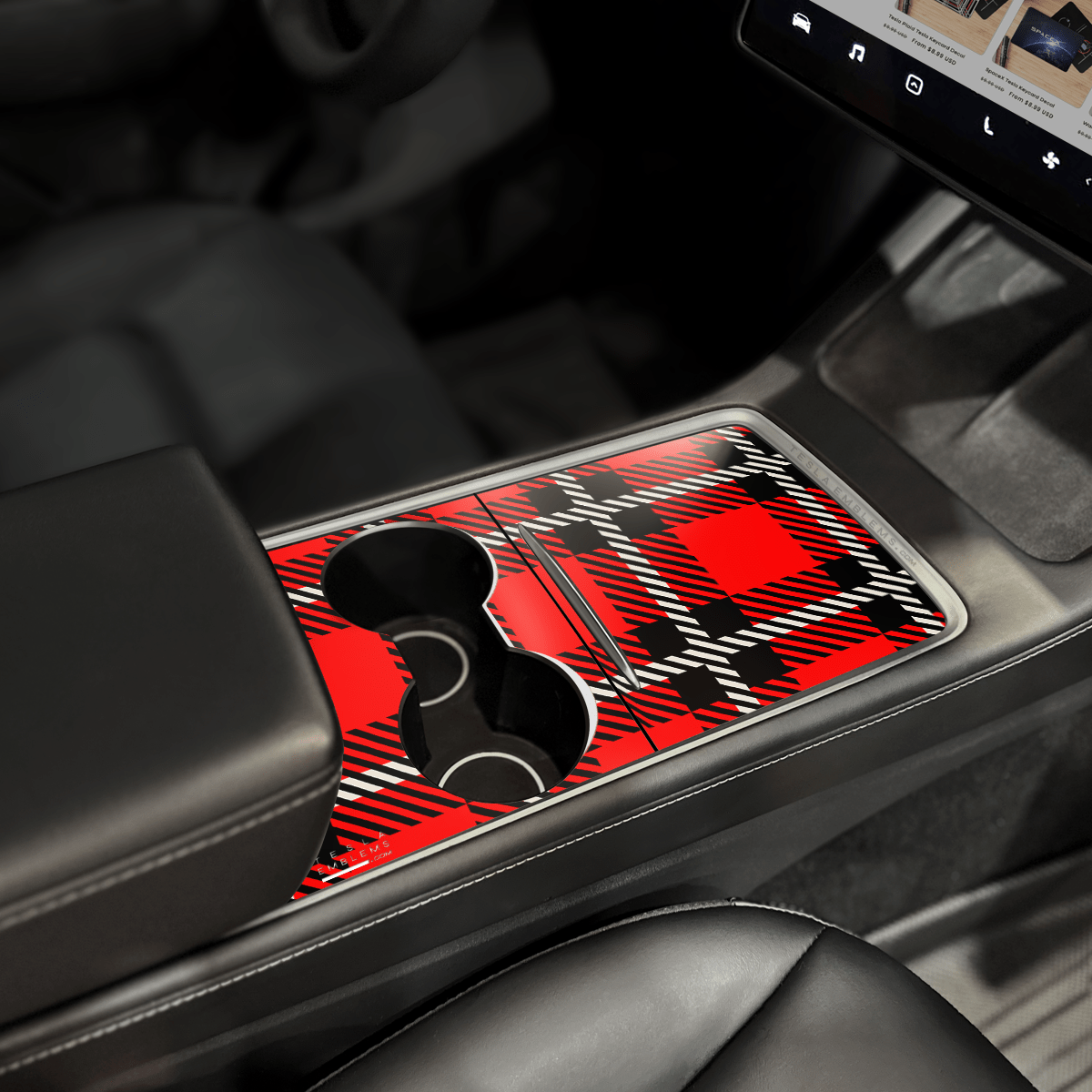 Tartan Plaid | Tesla Center Console Wrap Kit | Model Y '21-25
