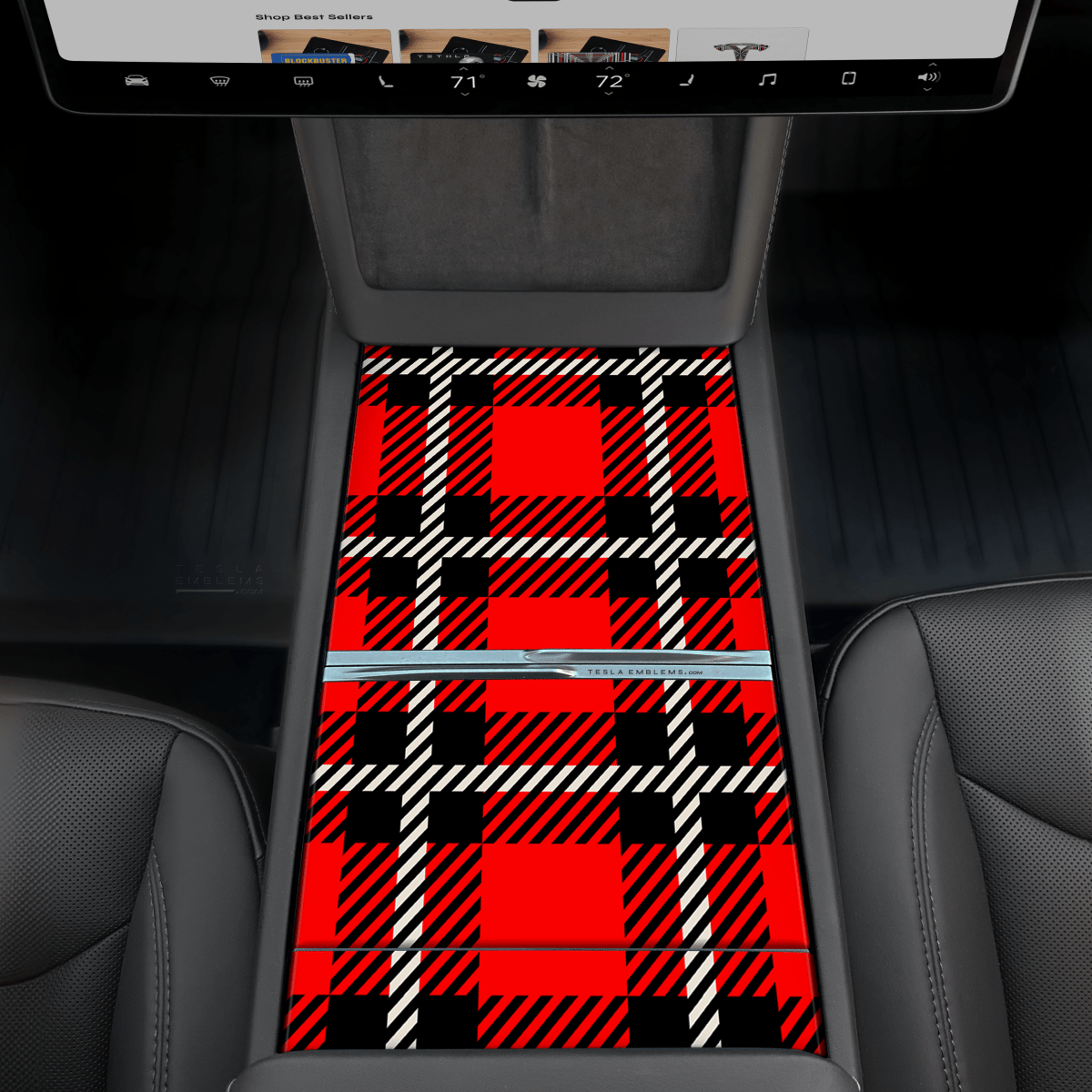 Tartan Plaid | Tesla Center Console Wrap Kit | Model Y 2026