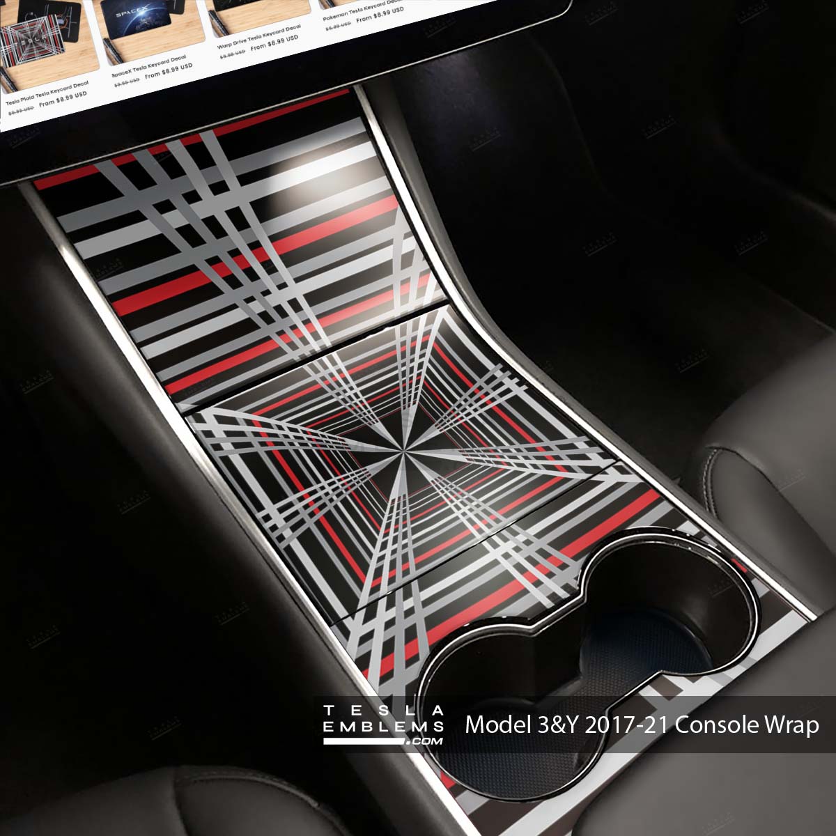 Tesla Plaid | Tesla Center Console Wrap Kit | Model Y ’19-20