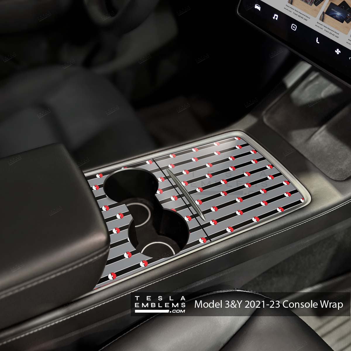 Pokemon Go | Tesla Center Console Wrap Kit | Model Y '21-25