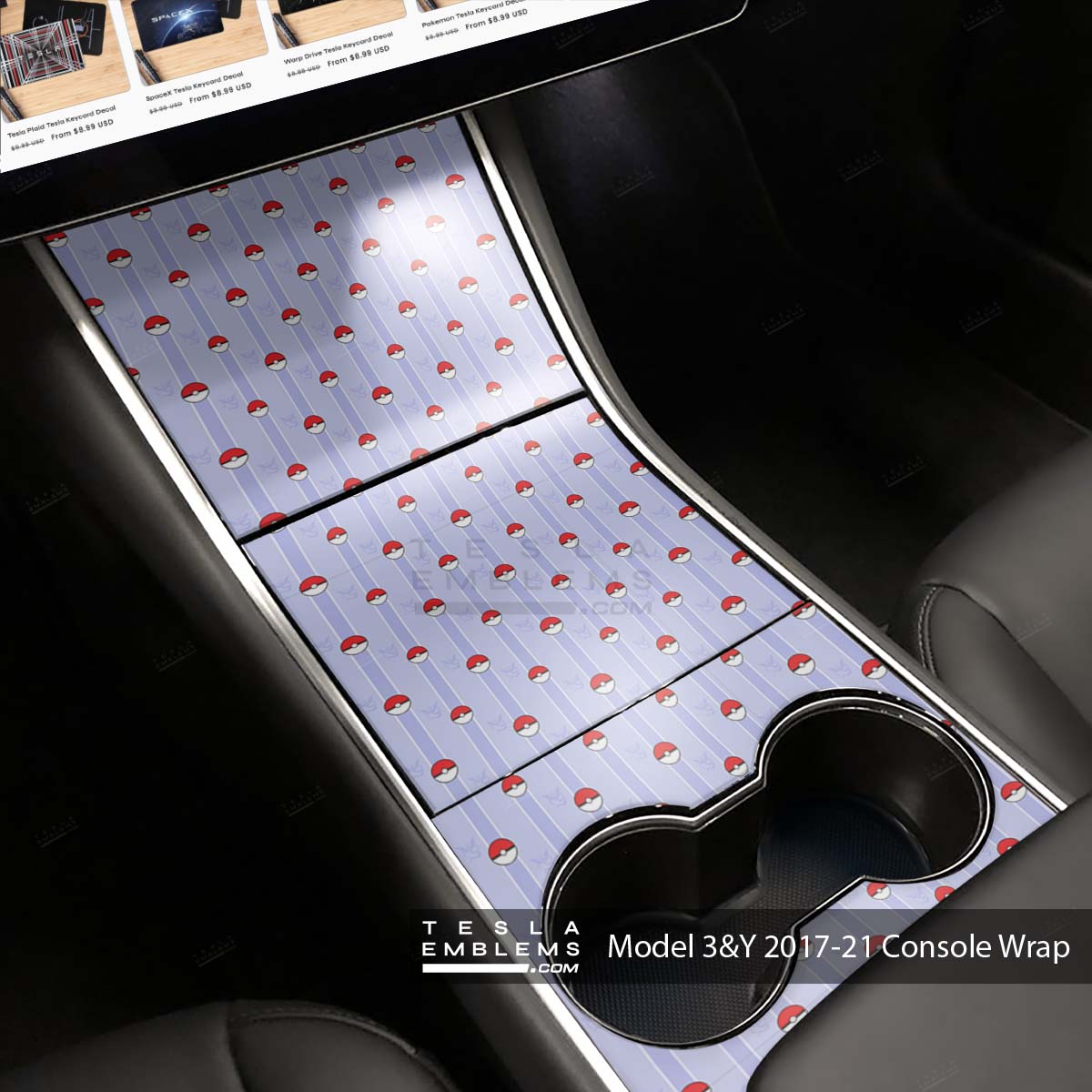 Pokemon Go | Tesla Center Console Wrap Kit | Model Y ’19-20
