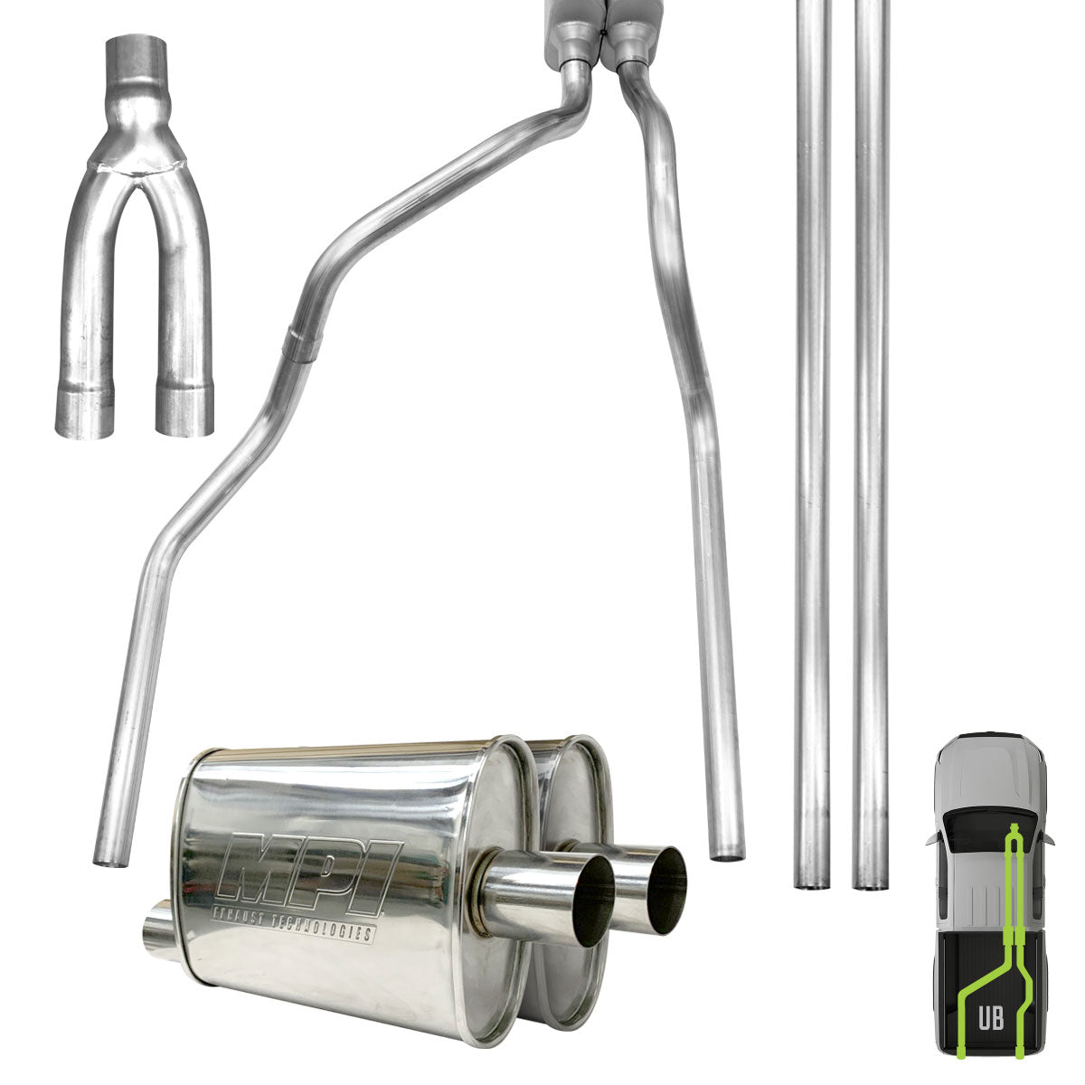 GMC/Chevy, 2019-2026, 6.6L, Stainless - MPI Exhaust Cat-Back Dual Exhaust Kits