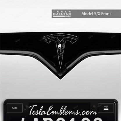 Punisher Tesla Emblem Decals (Front + Back) | Model S