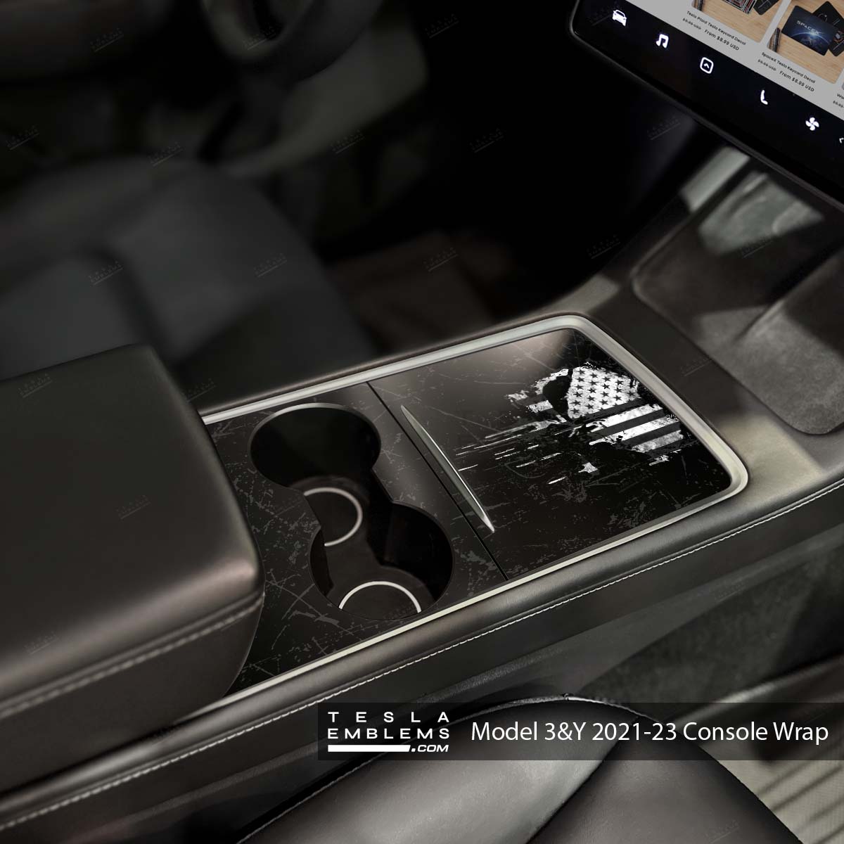 Punisher Skull | Tesla Center Console Wrap Kit | Model Y '21-25